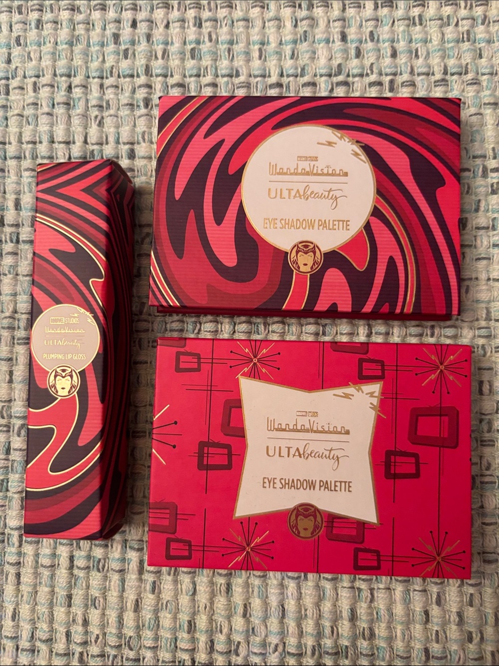 Ulta Beauty WandaVision Eyeshadow Palettes & Lip Gloss - Red, Pink, Gold